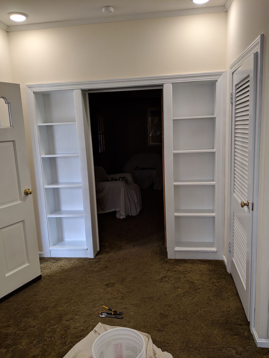After spraying the book shelves