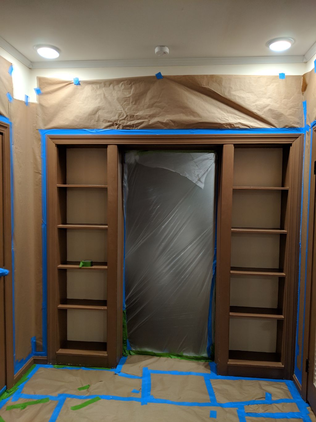Before paint spraying, it is masked off.
