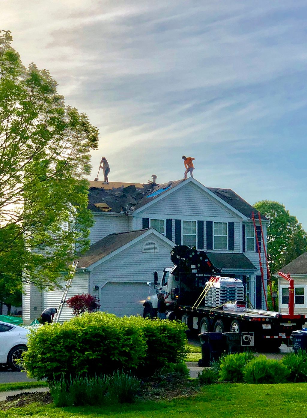 Hilliard,Ohio 5/7/19 
Roof replacement paid by ins