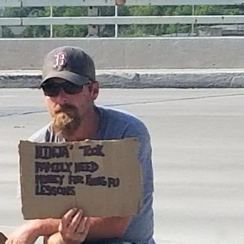 Have to admit i gave him $5. Well worth the laugh.
