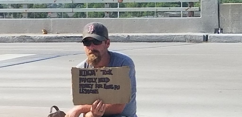 Have to admit i gave him $5. Well worth the laugh.