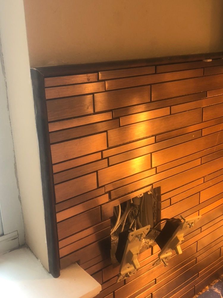 Metal copper backsplash 