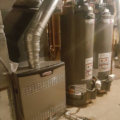 New furnace and duel water heaters.