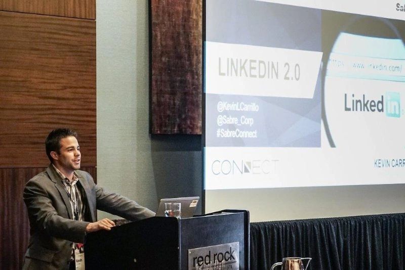 Giving a LinkedIn presentation at a corporate cust