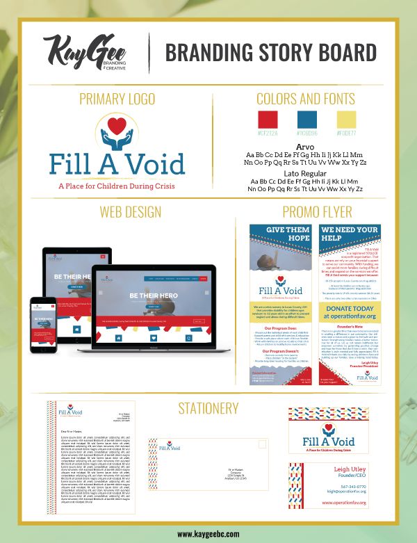 Fill A Void Branding Board