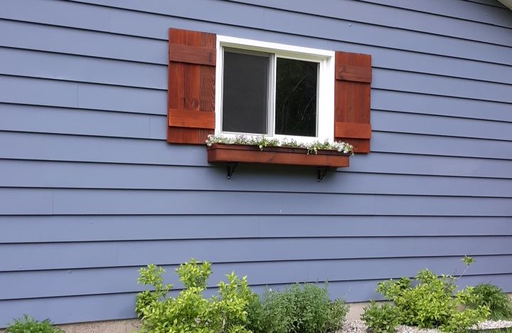 Custom window box and shutters. All sanded, staine