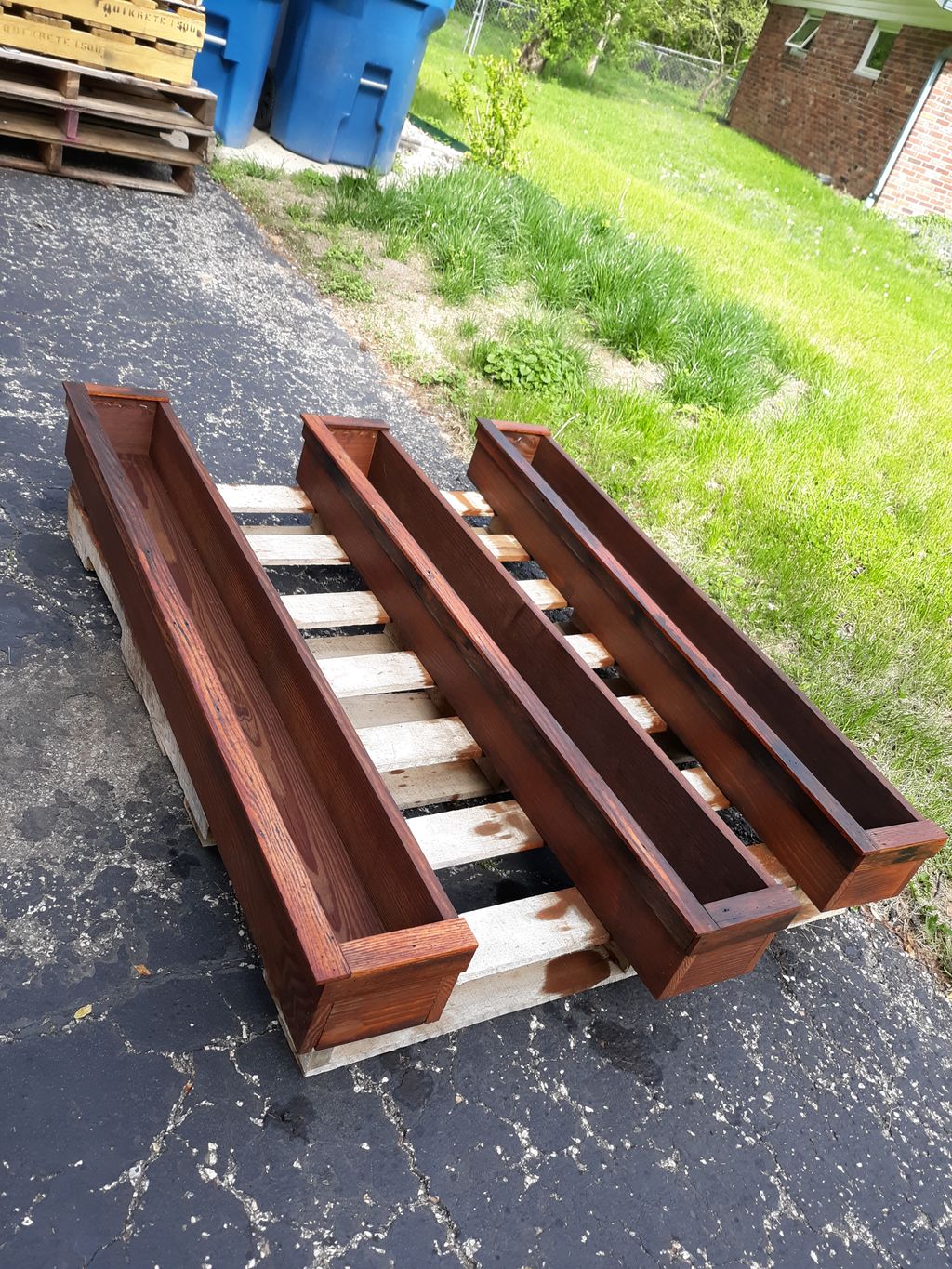 Window boxes in progress.