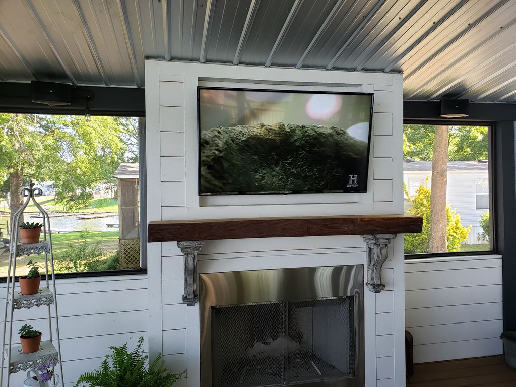 TV, Mount & Speakers on Screened-in porch