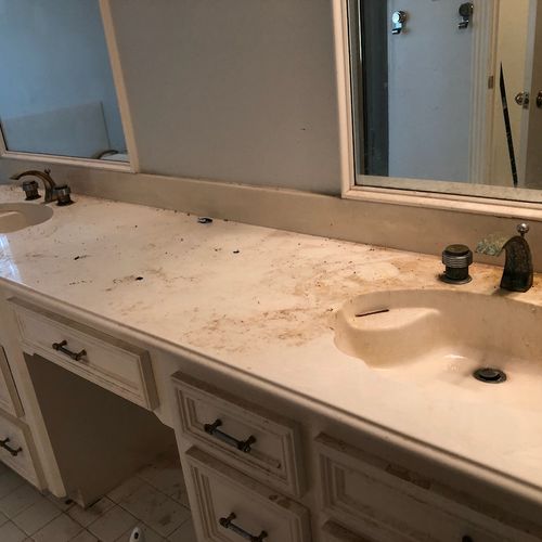 Double sink, before
