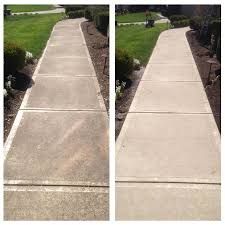 Side walk before and After Pressure Washed!