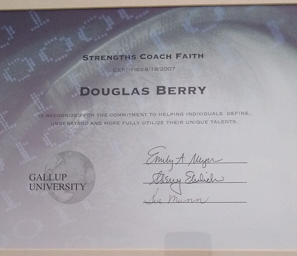 Gallup certification strength faith coach, coachin