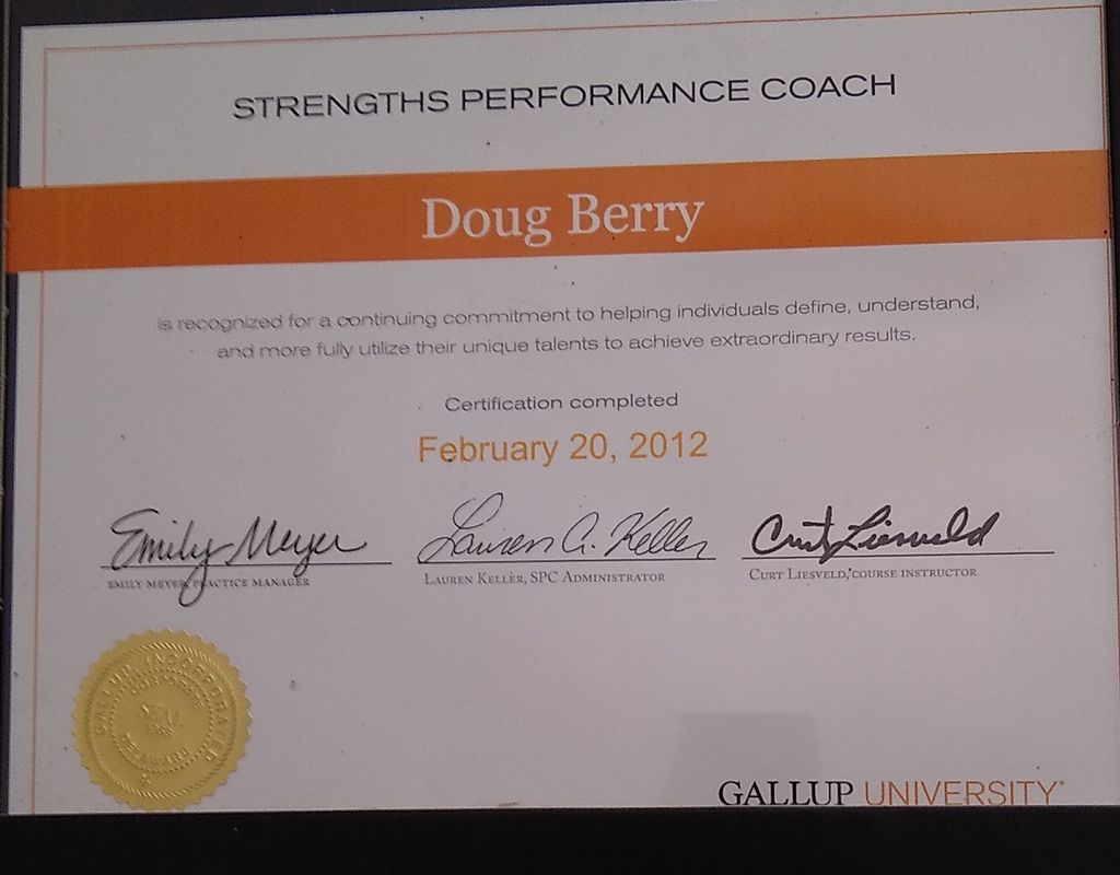 Gallup certification strength performance coach