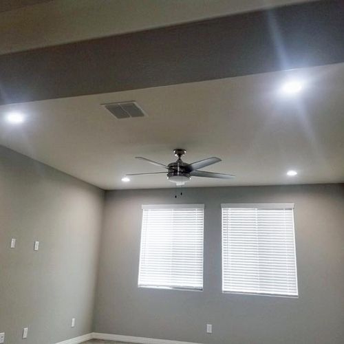 Recessed lights, if arrayed correctly, will cover 