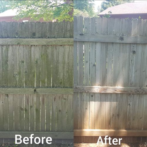 Wooden fence cleaning 