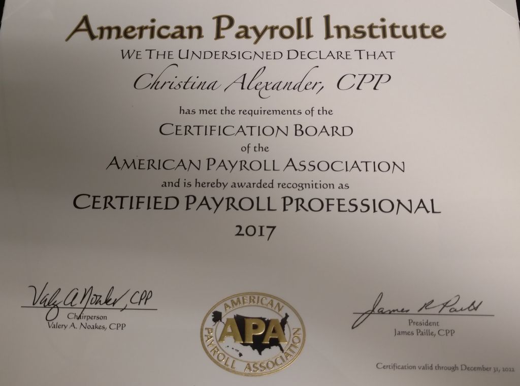 Certified Payroll Professional