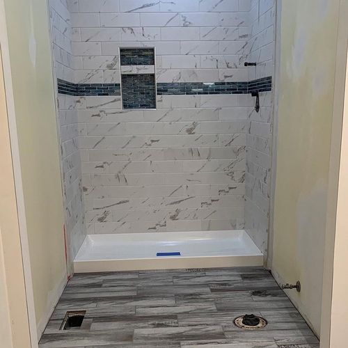 Bathroom remodel with ceramic tile