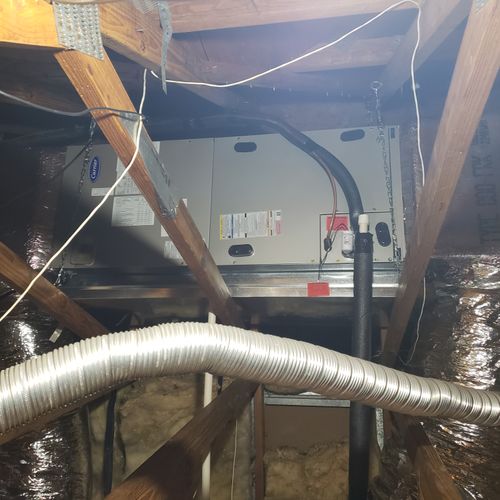 Air handler install in the attic,job well done!
