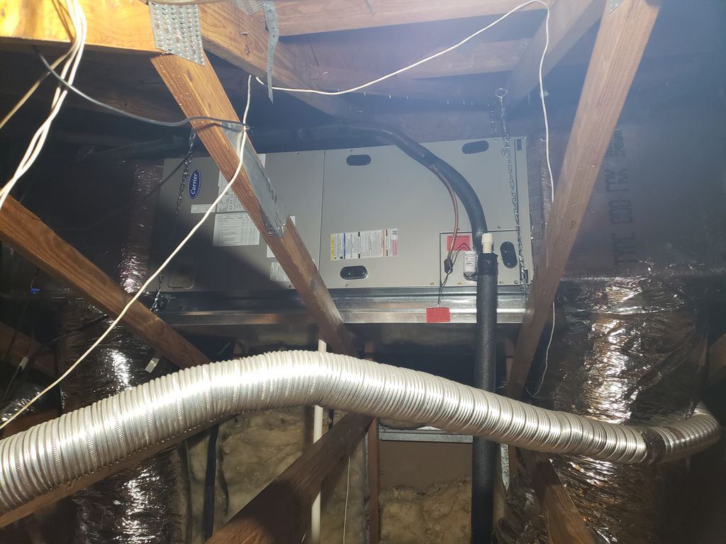 Air handler install in the attic,job well done!