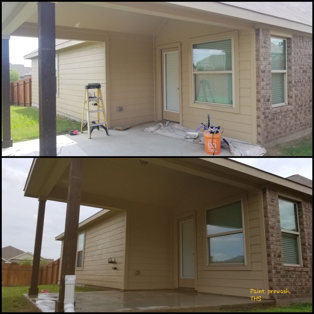 full paint on patio. market home. 