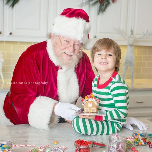Santa making decorations