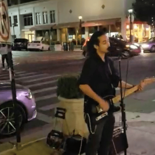 Street performance in Redwood City