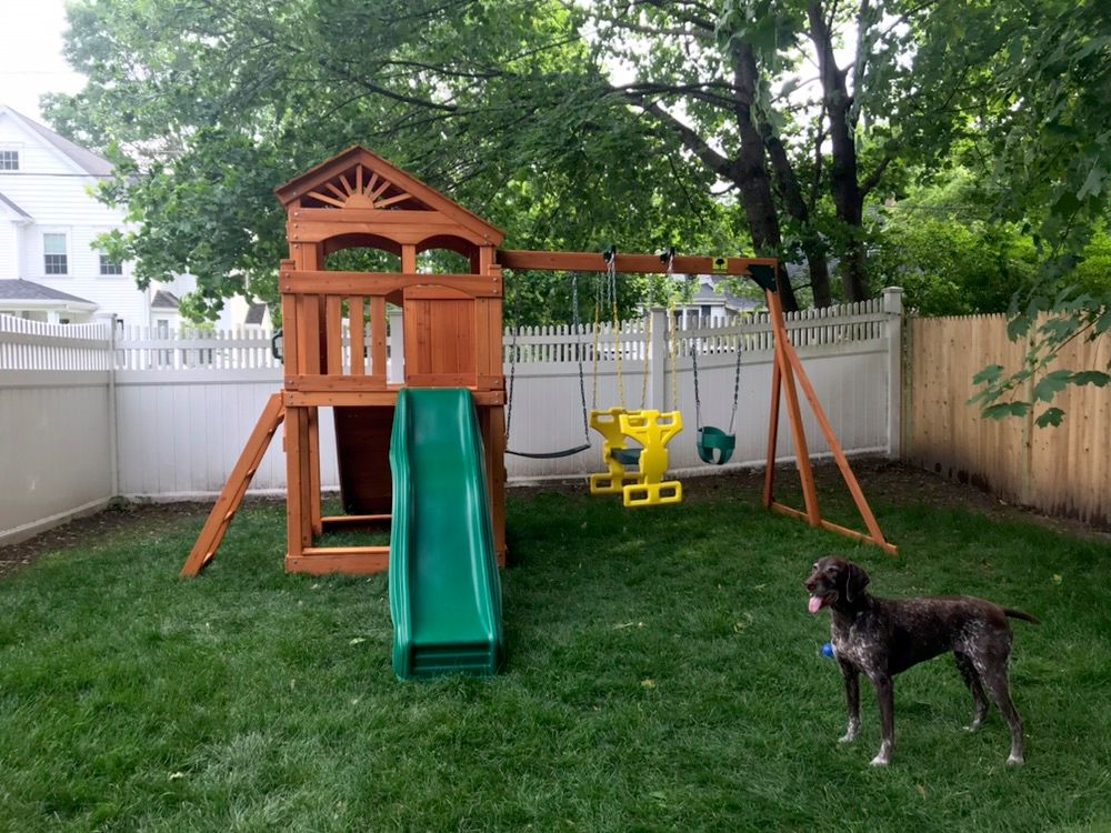 Thomas installed a swing-set for us and did an exc