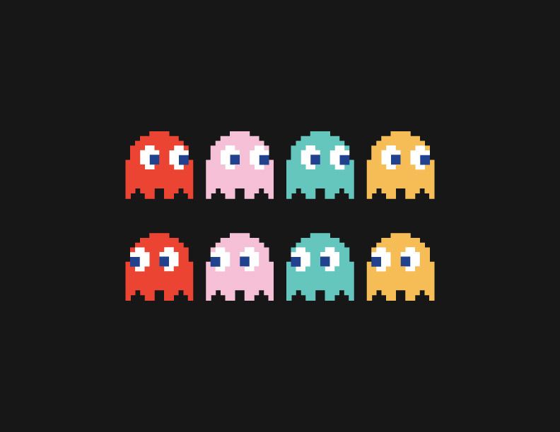 Pac-Man Ghosts Graphic Design Project