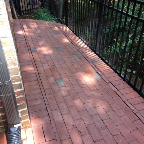 After small brick patio