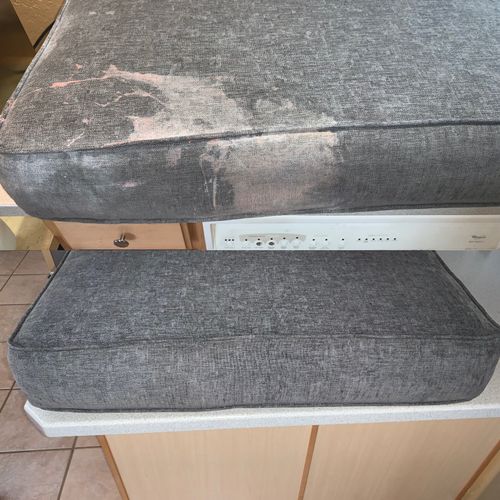 Seat Cushion Upholstery Before & After Party