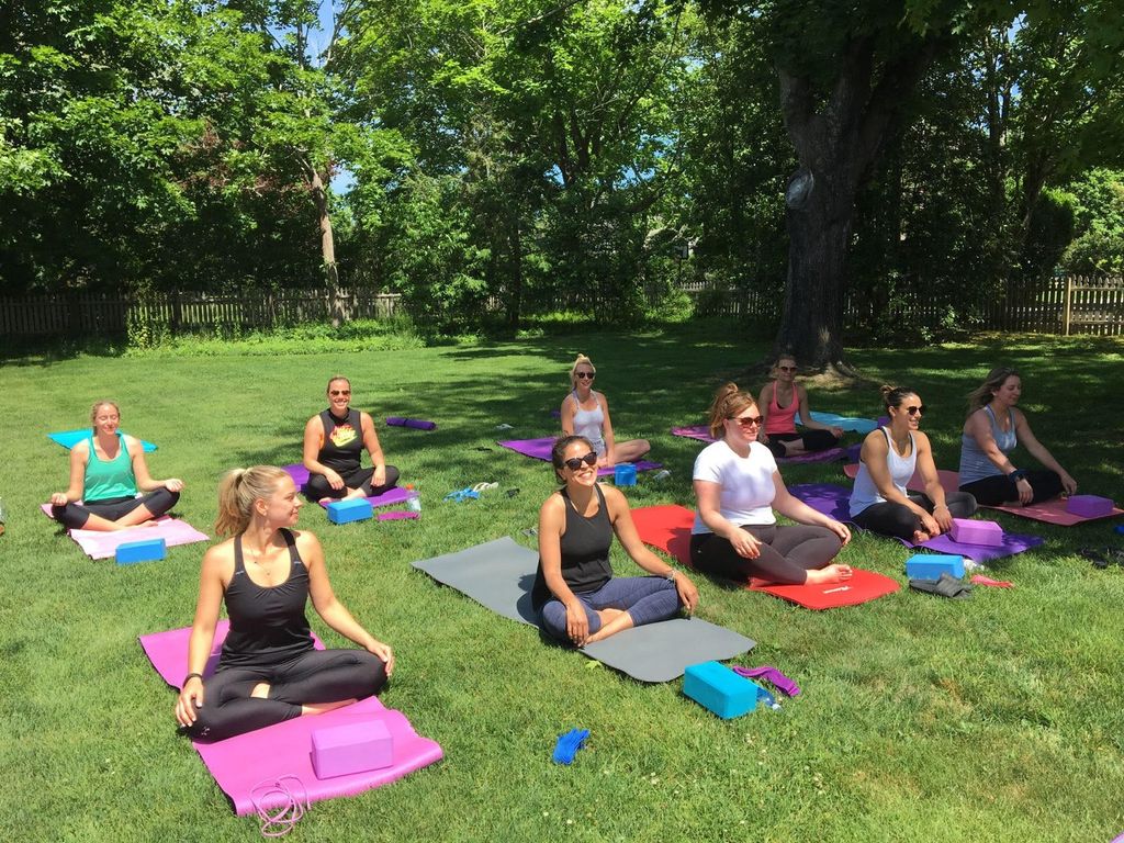 Bachelorette Yoga in the yard!