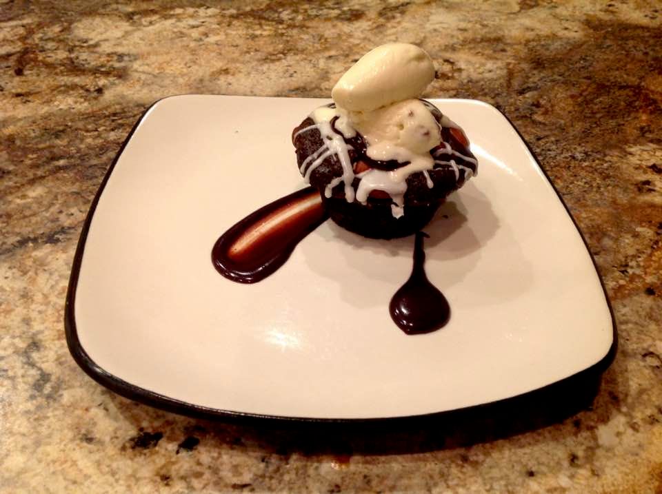 Frosted Almond Chocolate Cake w/ Cinna-Vanilla Gan