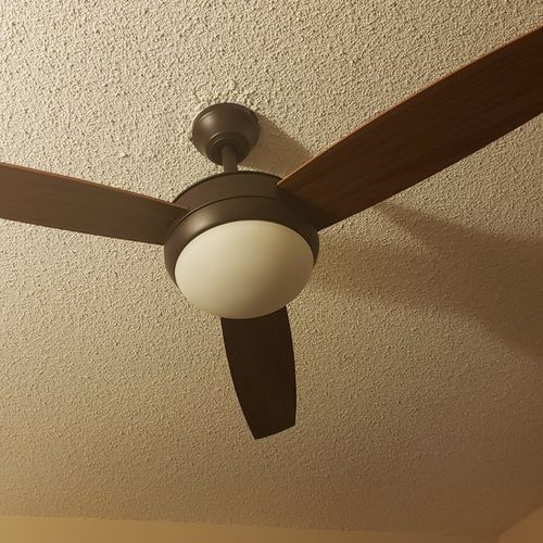 I called on Christopher to install 3 ceiling fans 