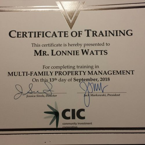 Property Mngnt Certificate
