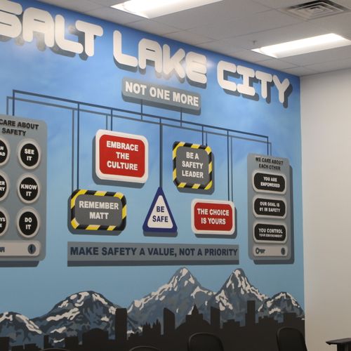Safety mural for Schindler Elevator. Salt Lake Cit