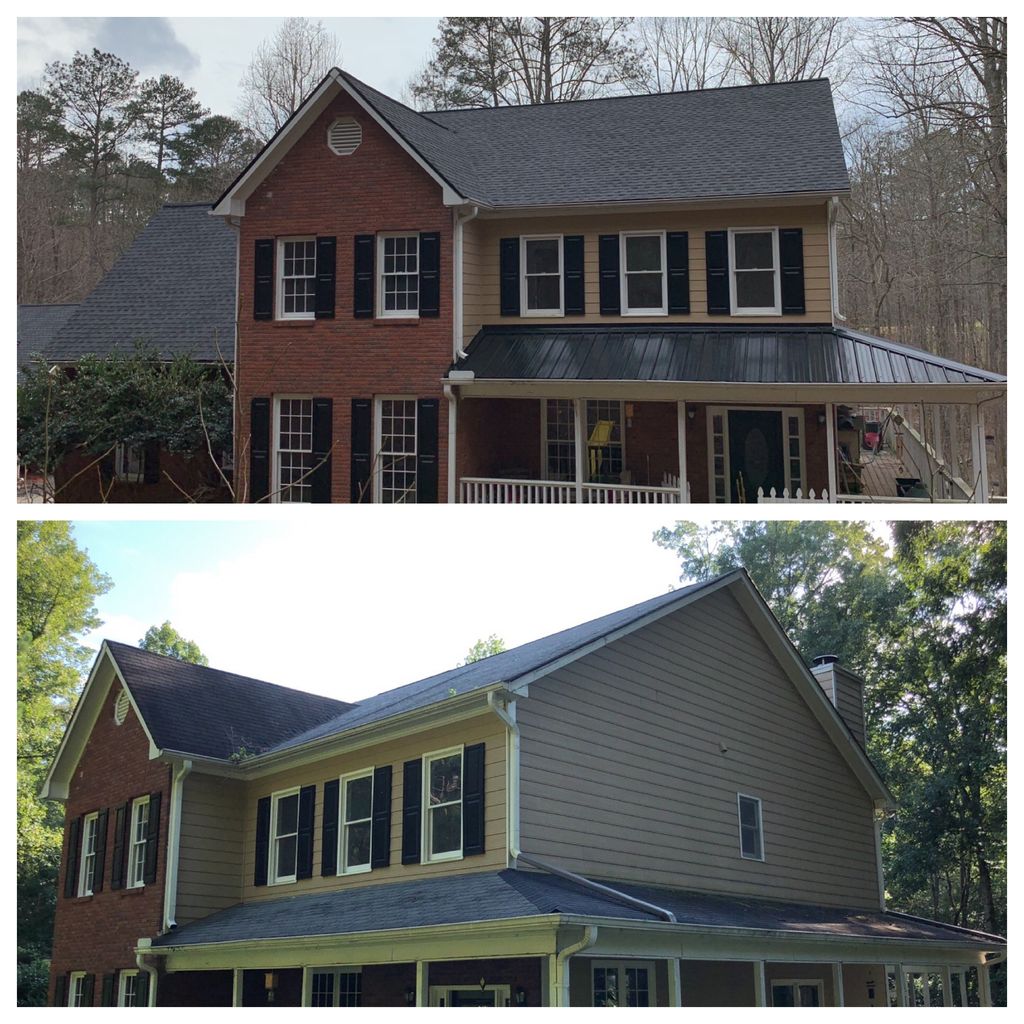 Shingle Roof Installation and Ribbed Panel Metal o