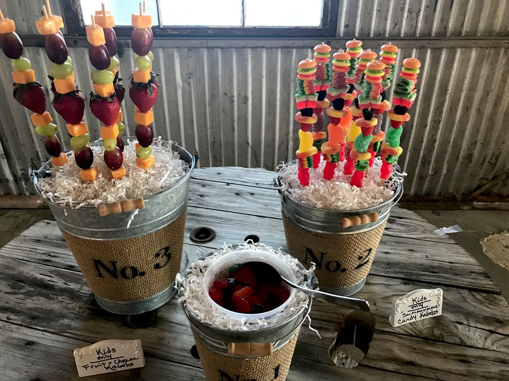 Candy skewers on kids table