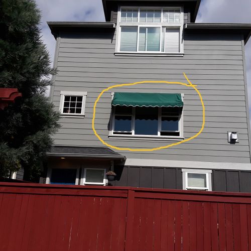 Installed window awning