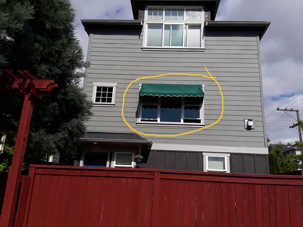 Installed window awning