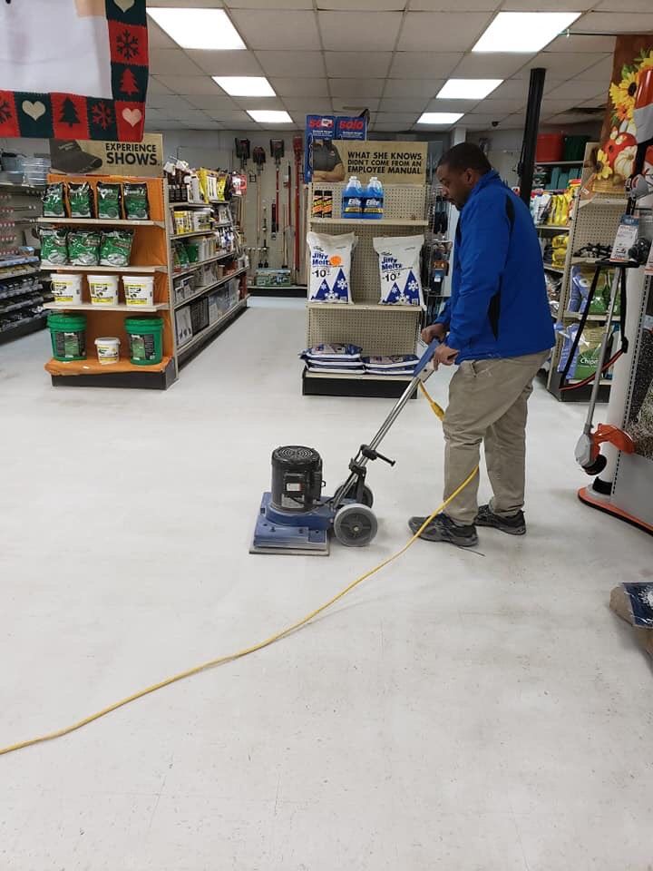 Middle of stripping/waxing job