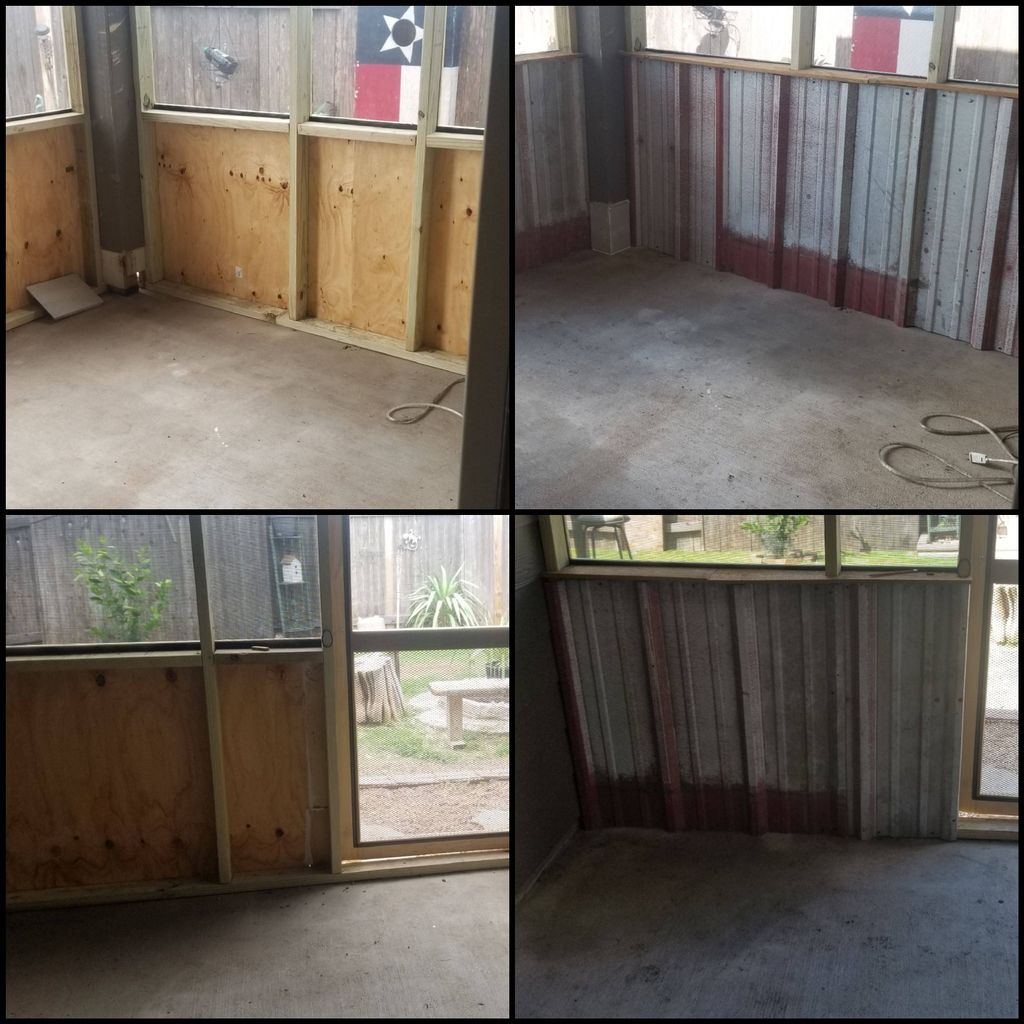 custom tin panels enclosed for screen patio