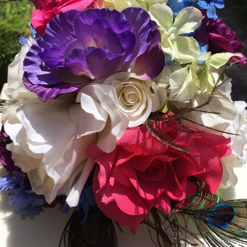 Sassy peacock feather bouquet 