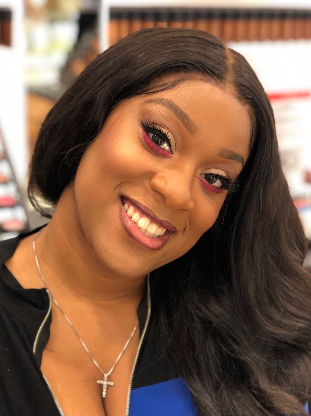 My client loving her makeup for a night out!