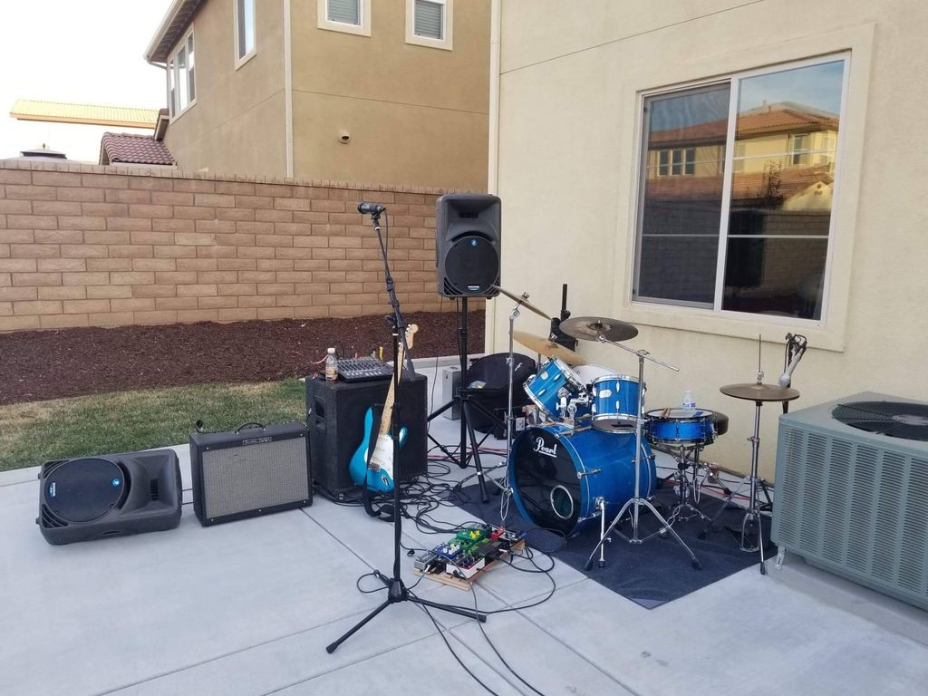 Set up for local gig. 
