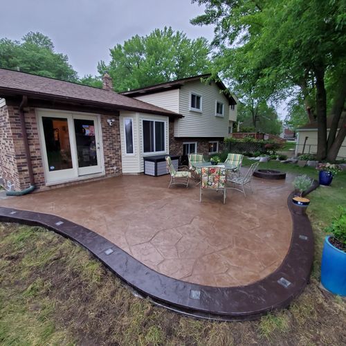 We love our stamped concrete patio that Hecto inst