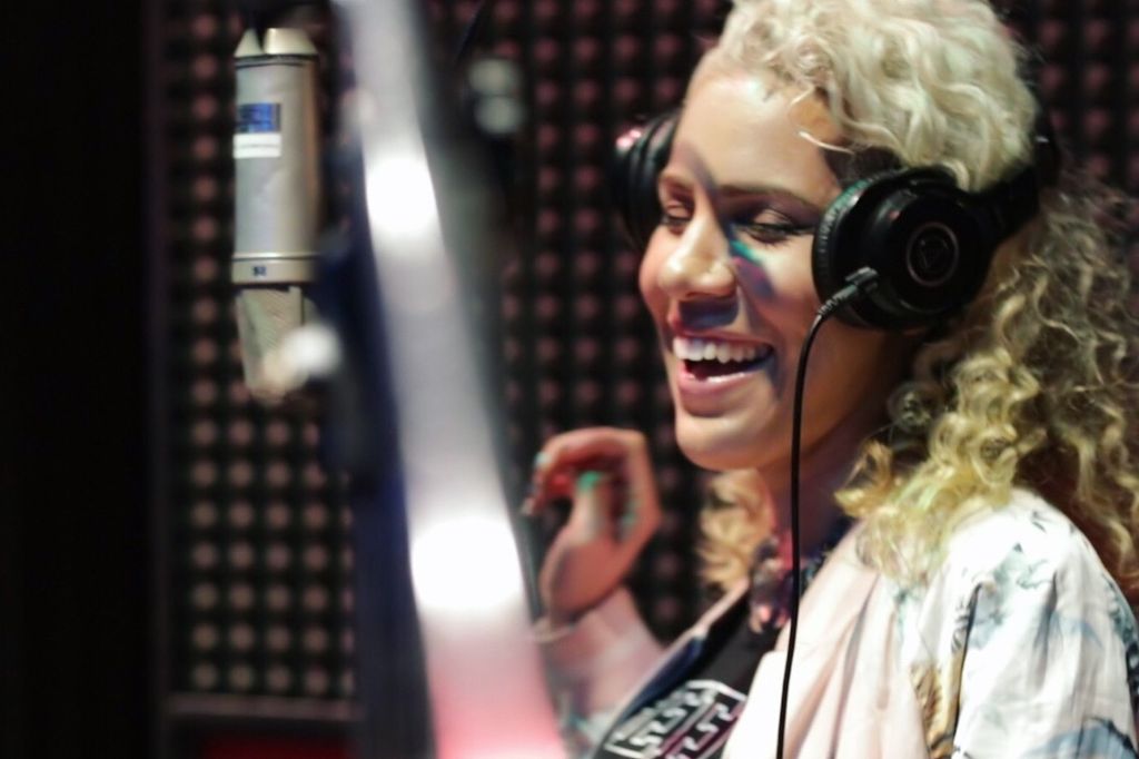 Felice recording in the studio