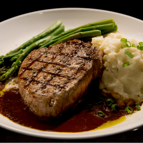 Classic Filet Mignon Steak With Red Wine DemiGlace