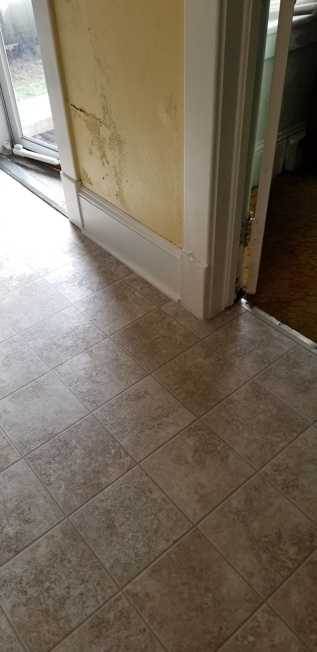 After picture of water damaged floor, floor joists
