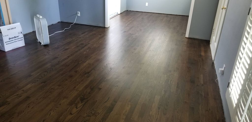 Red Oak Hardwood Floors with Jacobean stain and sa