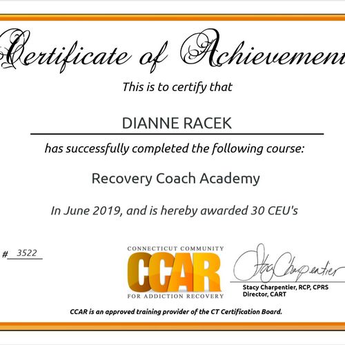 Recovery Coach Cert