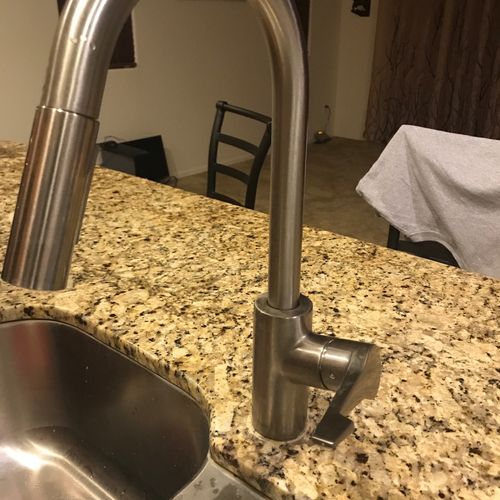 He changed my builder’s grade faucet to Hansgrohe 